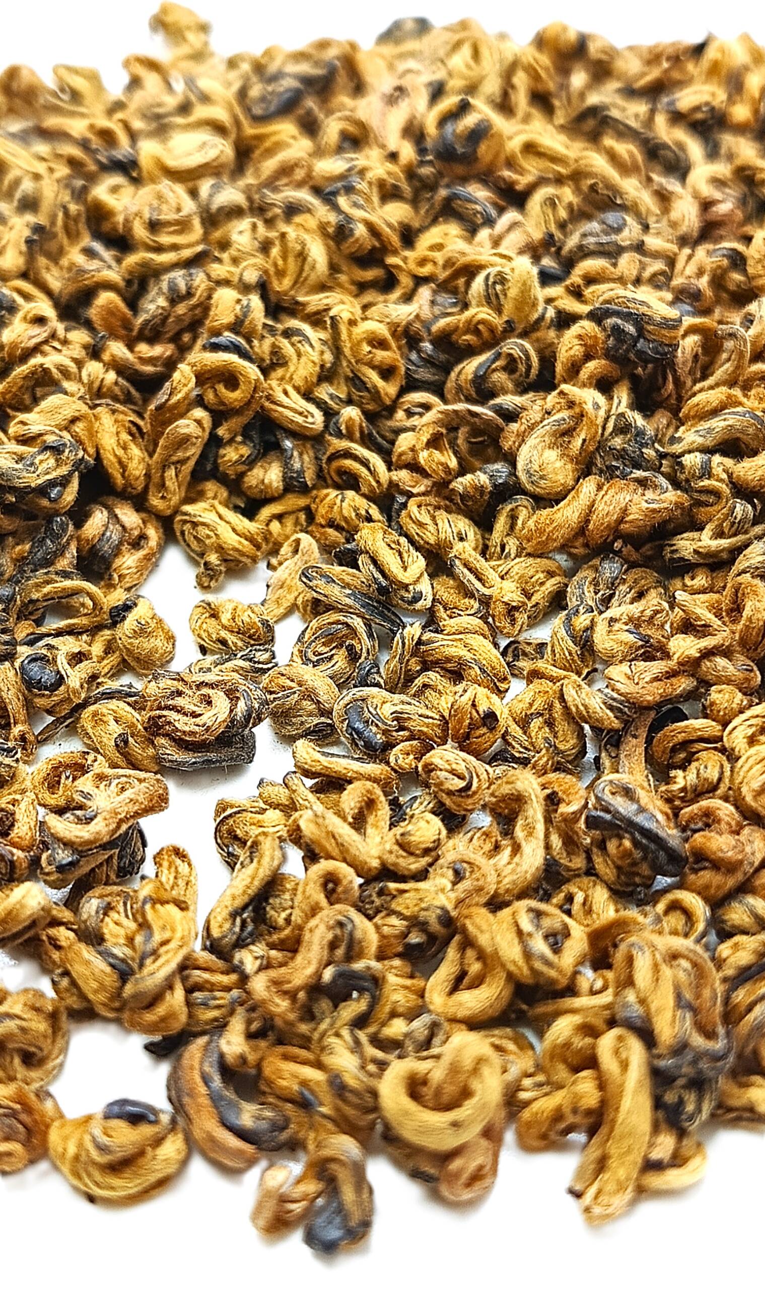 Китайский Красный чай Золотая улитка Премиум Цзинь Ло Дянь Хун 100г